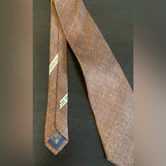 Ermenegildo Zegna Mens Rust Brown Silk Neck Tie - Picture 3 of 8